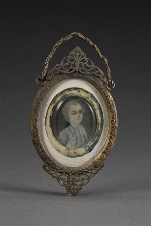 Scuola del sec. XIX "Ritratto di Mozart" miniatura ovale (cm 2x 2,5) in...
