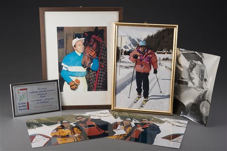 Lotto composto da quattro fotografie di Mike Bongiorno a colori ed in bianco...