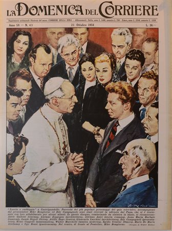 Mike ricevuto dal Papa - Copertina della domenica del Corriere 21 ottobre 1956