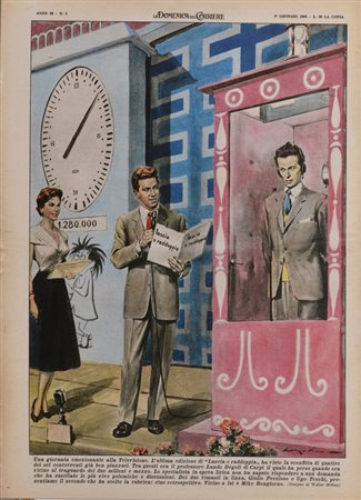 Una serata con "lascia e raddoppia" . La domenica del Corriere - 1956