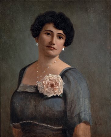 SERENA LUIGI Montebelluna 1855 - Treviso 1911 Ritratto di giovane signora con...