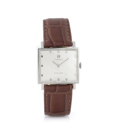 TISSOT TISSOT STYLIST ANNI '60.C. rettangolare in acciaio. Q. argentato con...