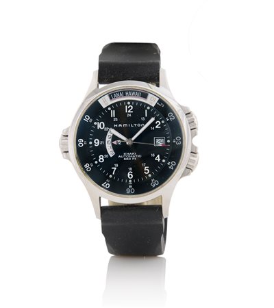 HAMILTON HAMILTON KHAKI NAVY GMT AUTOMATIC SERIE ATTUALE.C. in acciaio con...