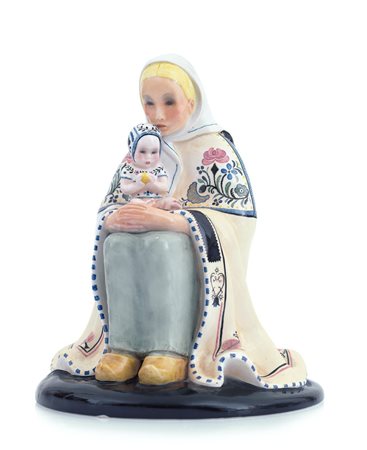 LENCI "MADONNA DELLA NEVE" IN CERAMICA, LENCI, H.K.SCAVINI, ANNI '30, decoro...