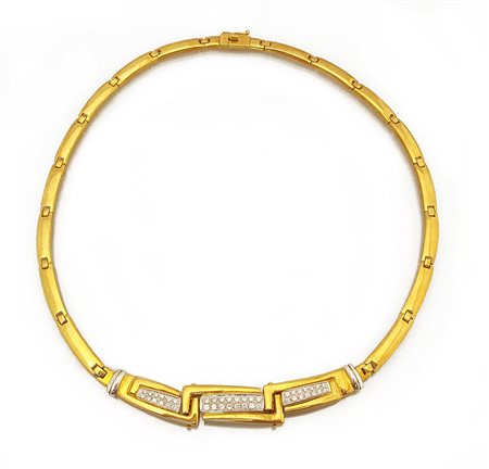 DAMIANI gioielli valenza COLLANA DI DAMIANI. In oro giallo e bianco 18 kt a...