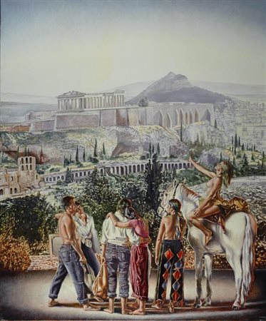 Sergio Nardoni Acropolis Olio su tela cm 120x100,Opera pubblicata su monografia