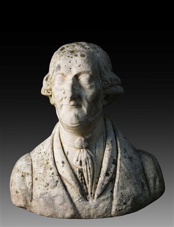 Artista inglese del XIX secolo " Gentiluomo" mezzo busto in marmo bianco...