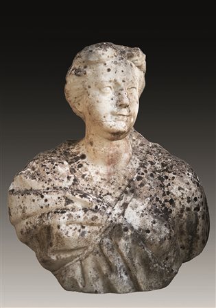 Maestro del XVIII secolo "Ritratto femminile" busto in marmo (h.cm.65)...