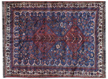 Tappeto Shiraz Persia sec. XX , campo rosso decorato a motivi stilizzati nei...