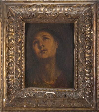 Scuola del sec XVIII "Ritratto femminile" frammento ad olio su tela (cm...