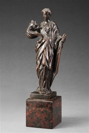Arte della fine del sec. XVII "Dea dell'abbondanza" scultura in bronzo...