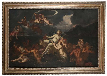 "La nascita di Venere" olio su tela (cm 116x175)In cornice (difetti) "The...
