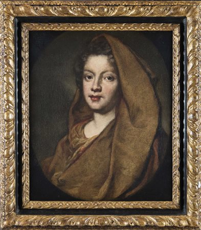 detto Fra'Galgario "Ritratto di giovane donna" olio su tela (cm 59x49). In...