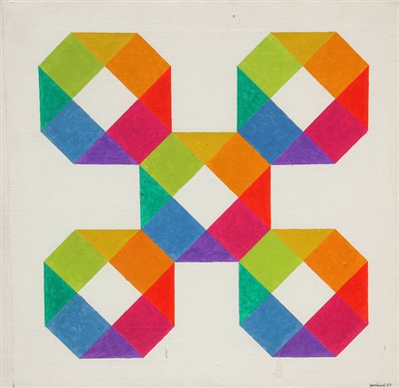 Jorrit TORNQUIST Graz 1938 Composizione, 1969, olio su tela, cm. 60 x 60,...