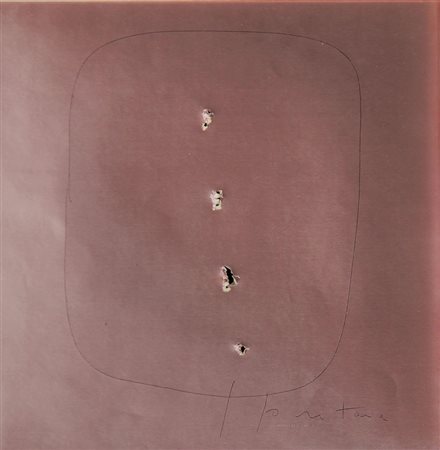 Lucio FONTANA Rosario Santa Fè 1899 - Varese 1968 Concetto spaziale, 1961,...