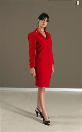 SOPHIE SITBON PARIS Tailleur composto da giacca e gonna di colore rosso...