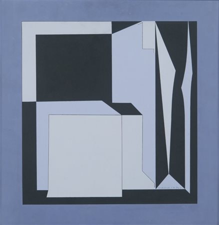 VICTOR VASARELY (1906-1997) Akka-Kek 1950-1972acrilico su tavola cm...