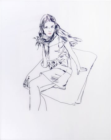 MILTON MANETAS (1964-) Girl 2005disegno digitale su carta fotografica cm...