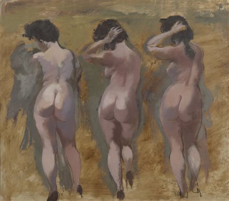 GEORGE GROSZ (1893-1959) Three nudesgouache su carta cm 53x59,5 provenienza:...