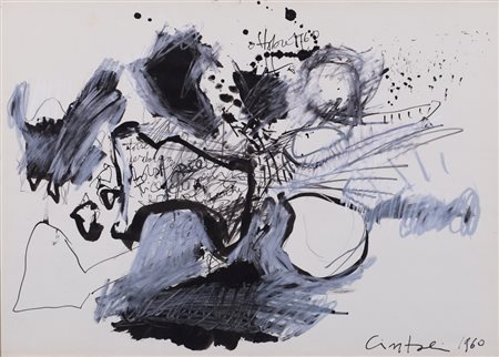 CLAUDIO CINTOLI (1935-1978)Senza Titolo, 1960 Disegno, china e tempera su...