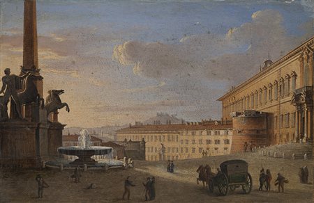 Roberto Roberti (Bassano 1786 - Roma 1817) - (Attribuito) "Piazza del...
