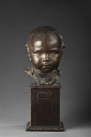 Maestro della fine del XIX secolo "Nelly" scultura in bronzo (h cm 21)...