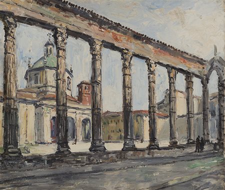 Giovanni Colombo da Busnago (Busnago 1908 - Gaggiano 1972) - "Milano. Colonne...