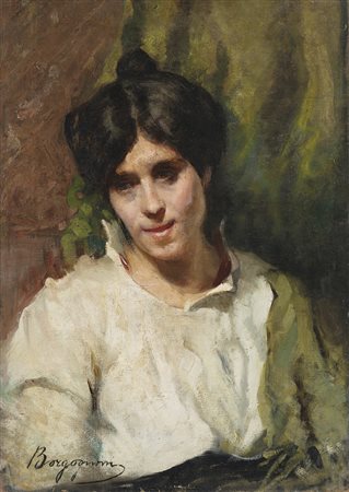 Romeo Borgognoni (Ravenna 1875 - Pavia 1944) - "Ritratto di signora" olio su...