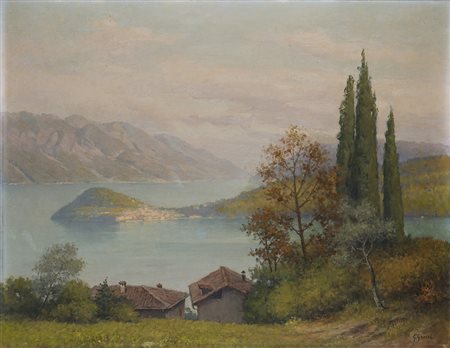 Giannino Grossi (Milano 1889 - 1969) - "La punta di Bellagio" olio su tela...