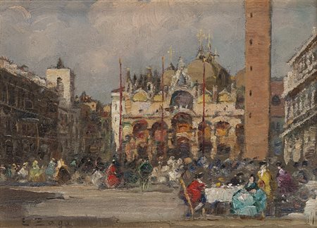 Erma Zago (Bovolone 1880 - Milano 1942) - "Veduta di Piazza San Marco....