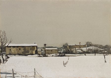 Domenico De Bernardi (Besozzo 1892 - 1963) - "Inverno" 1931 olio su...