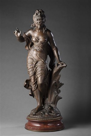 Auguste Moreau (Dijon 1834 - Malesherbes 1917) - "Figura femminile" scultura...