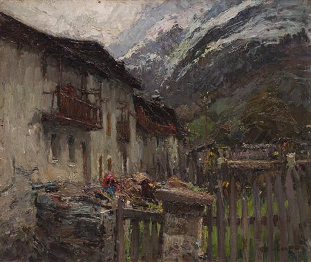 Alessandro Lupo (Torino 1876 - 1953) - "La Trinite - Gressoney" 1931 olio su...