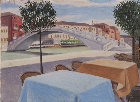 Cagnaccio Di San Pietro (Desenzano Del Garda 1897 - Venezia 1946) - "Il Ponte...