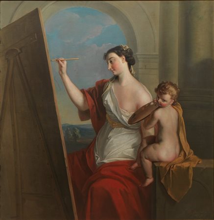 Philip Mercier (Berlino 1689 - Londra 1760) ALLEGORIA DELLA PITTURA olio su...