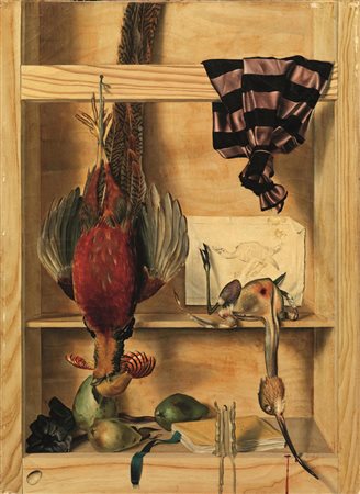Carlo Guarienti (Treviso 1923) NATURA MORTA, 1950 olio su tela, cm 52x37...