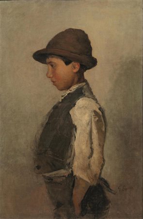 Gaetano Esposito (Salerno 1858 - Sala Consil i na 1911) BAMBINO DI PROFILO...