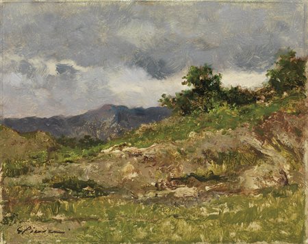 Guglielmo Pizzirani (Bologna 1886 - 1971) PAESAGGIO o lio su masonite , cm...