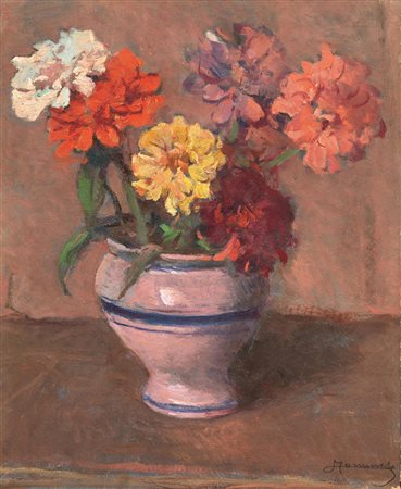 Ludovico Tommasi (Livorno 1866 - Firenze 1941) NATURA MORTA CON FIORI olio su...