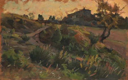 Luigi Gioli (San Frediano a Settimo 1854 - Firenze 1947) PAESAGGIO olio su...