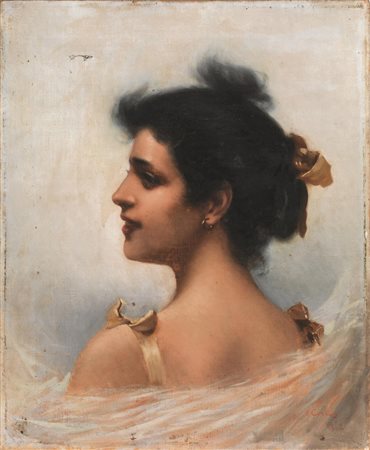 Vittorio Matteo Corcos (Livorno 1859 - Firenze 1933 ) RITRATTO DI GIOVANE...