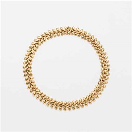 Collier in oro rosso a maglia modulare, lungh. cm 44, g. 53,50 Red gold mesh...