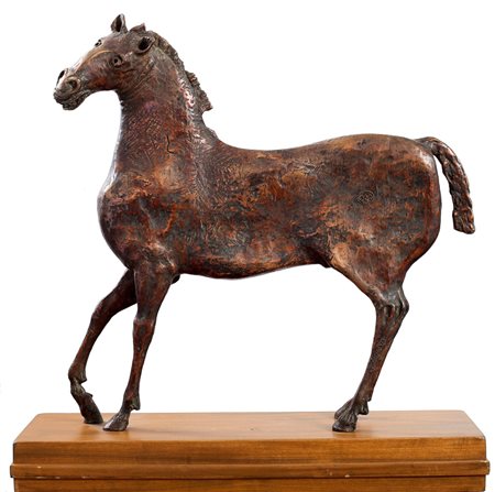 LUCIANO MINGUZZI Bologna 1911 -2004 Cavallo scultura in bronzo / Opera...