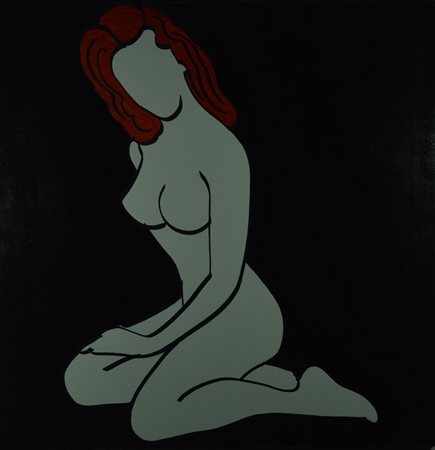 MARCO LODOLA Dorno 1955 Figura femminile Olio su tela 100x100