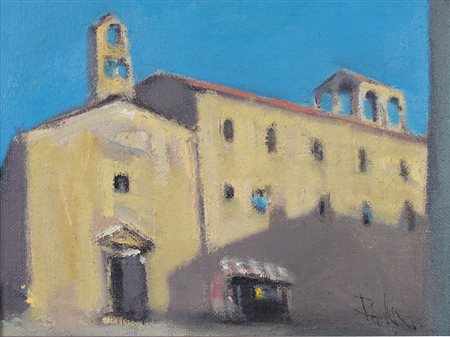 GUNTHER RECHN 1944 Chiesa in Maremma olio su tela cm. 30x40, firma in basso a...