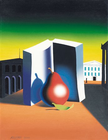 MARK KOSTABI Los Angeles 1960 Metafisicità di una pera, 2000 olio su tela cm....