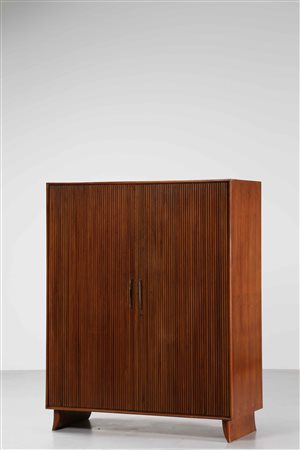 BUFFA PAOLO (1903 - 1970) Armadio in noce grissinato. Legno e ottone. Cm...