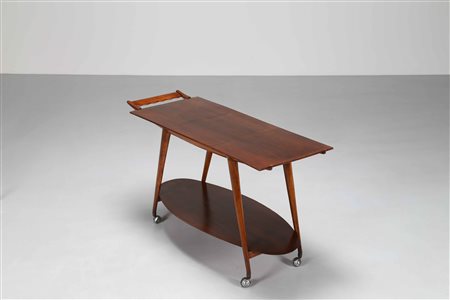 SCREMIN LUIGI (1896 - 1983) Carrello bar. Legno di noce. Cm 124,00 x 72,00 x...