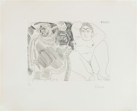 Pablo Picasso (1881-1973), Serie erotica, 1968, acquaforte, cm 35x30, ed. 36/50