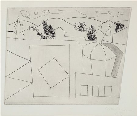 Ben Nicholson (1894-1982), "1967" (Lucca, small version), acquaforte, cm...